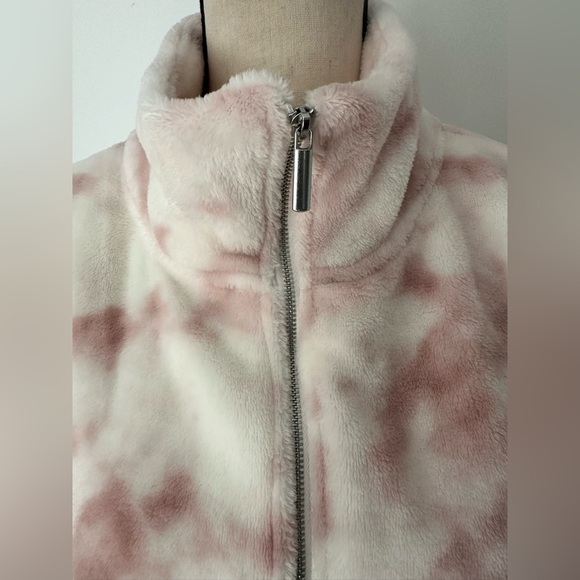 Old Navy Pink tie dye pullover half zip fluffy cozy sweater SZ XL - Picture 2 of 6